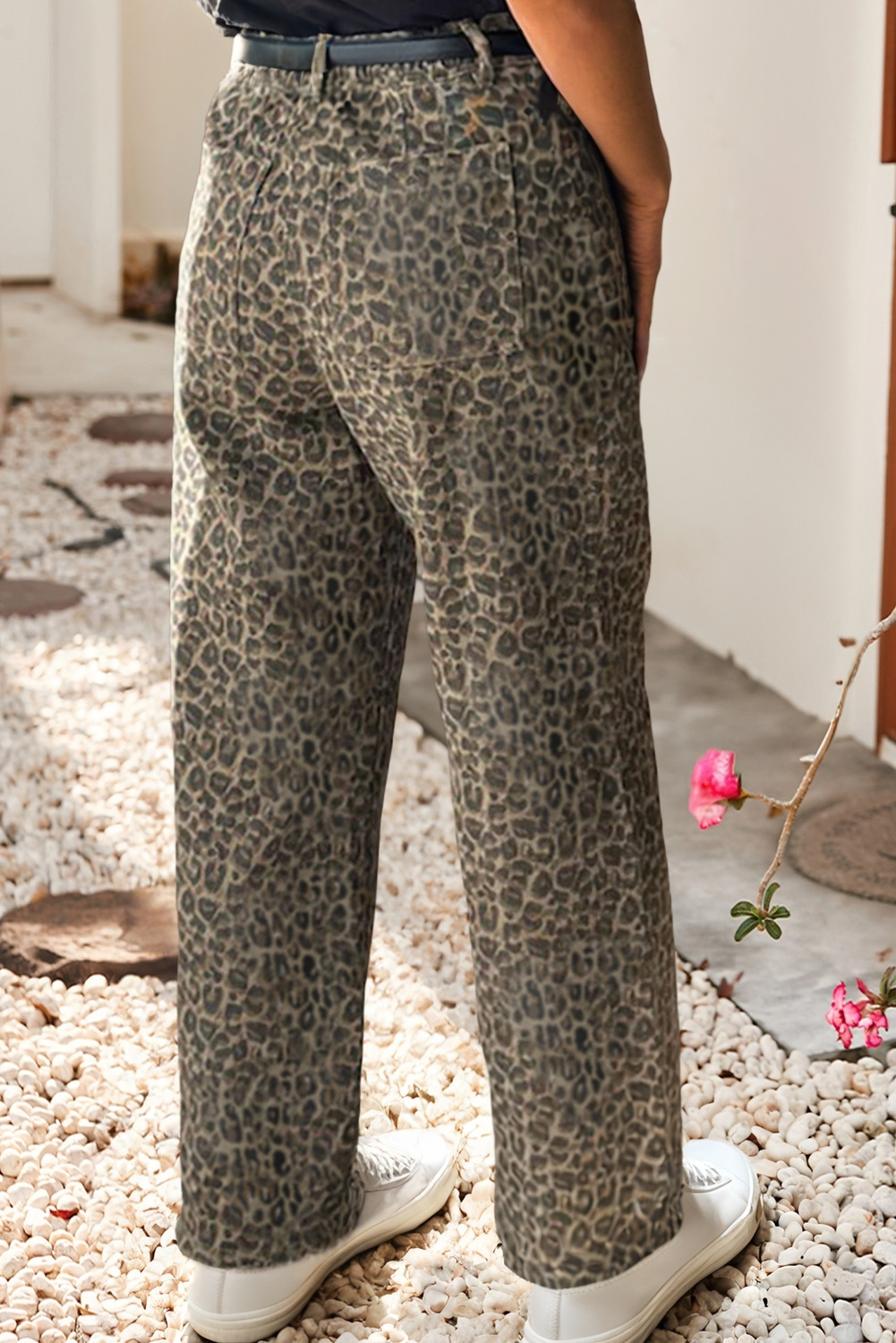 LDC Leopard Straight Leg Jeans