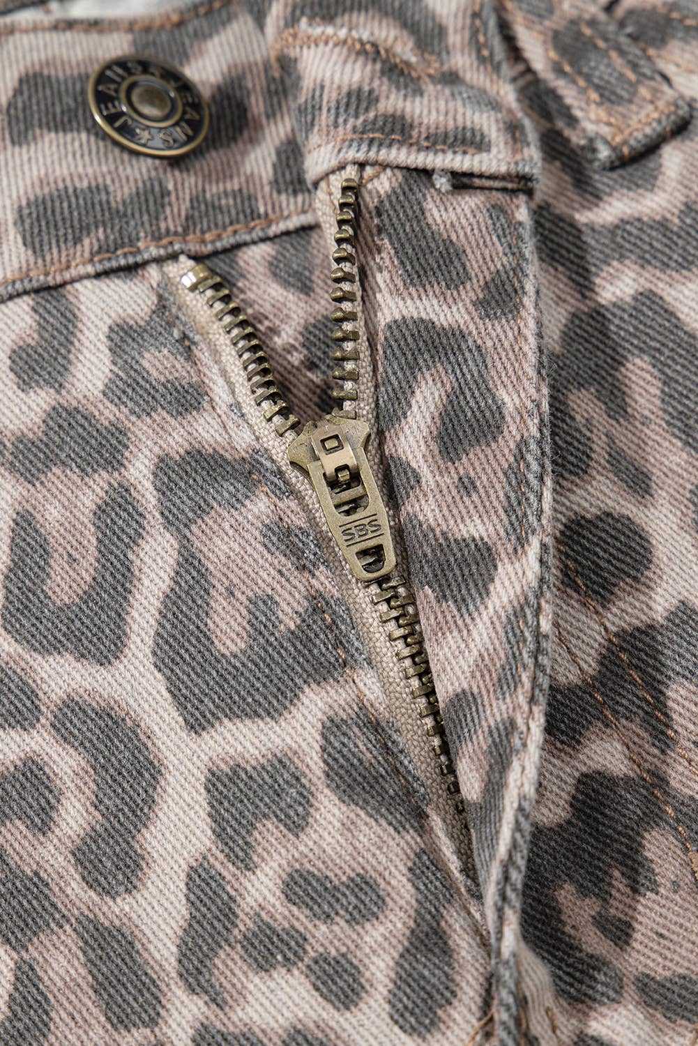 66 Western Leopard Love Edge Wide Leg High Waist Jeans