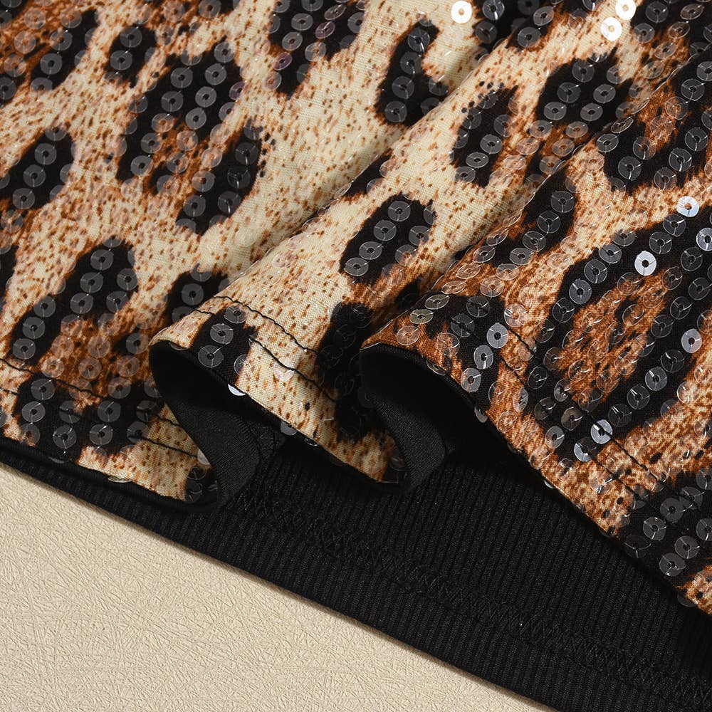 Party sequin vest leopard print tank top