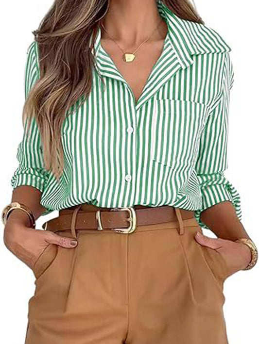 Striped Button Long Sleeved Shirt