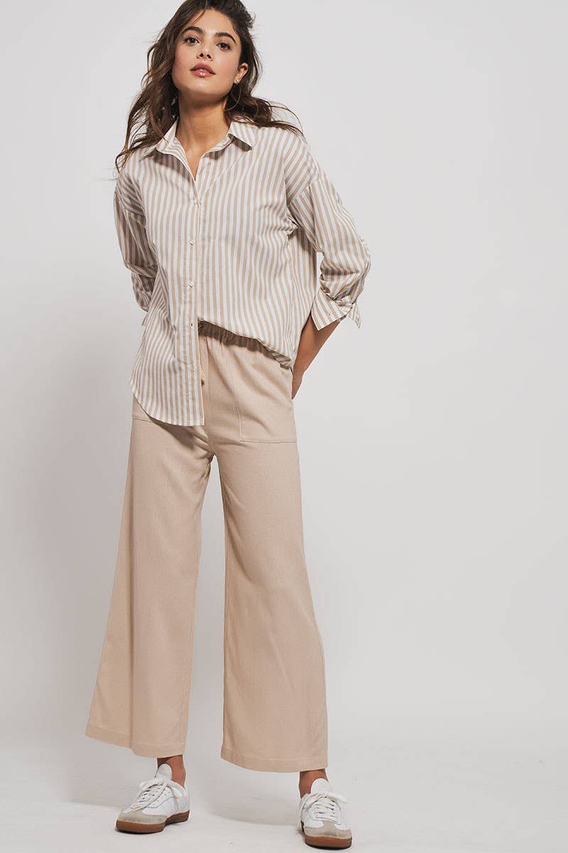 Classic Striped Collared Button-Down Shirt