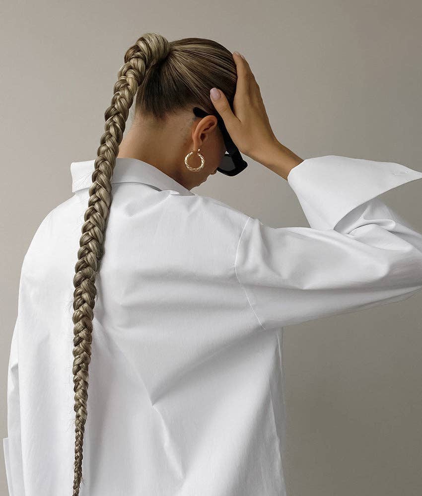 White Lapel Collar Botton Down Fit Daily Shirt CY0533