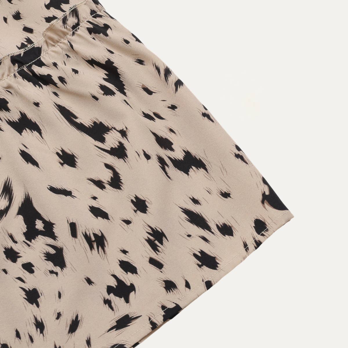 Fashionable Printed Mock Neck Tie-Back Babydoll Dress