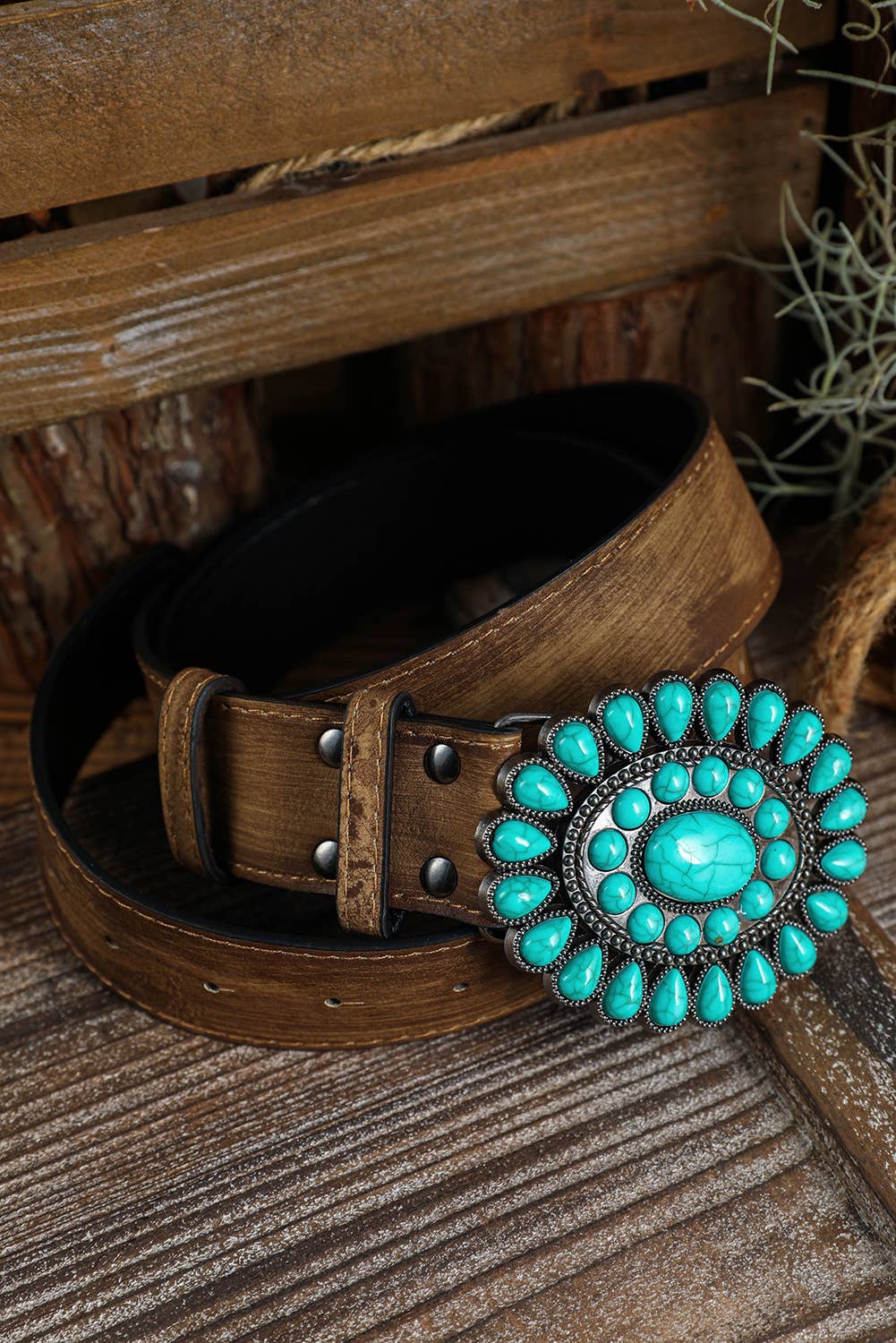 LDC  Western Turquoise Decor Retro Wide Belt
