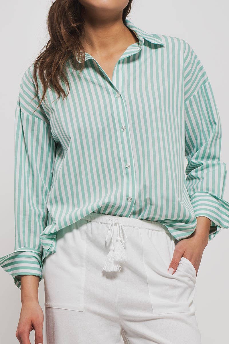 Classic Striped Collared Button-Down Shirt