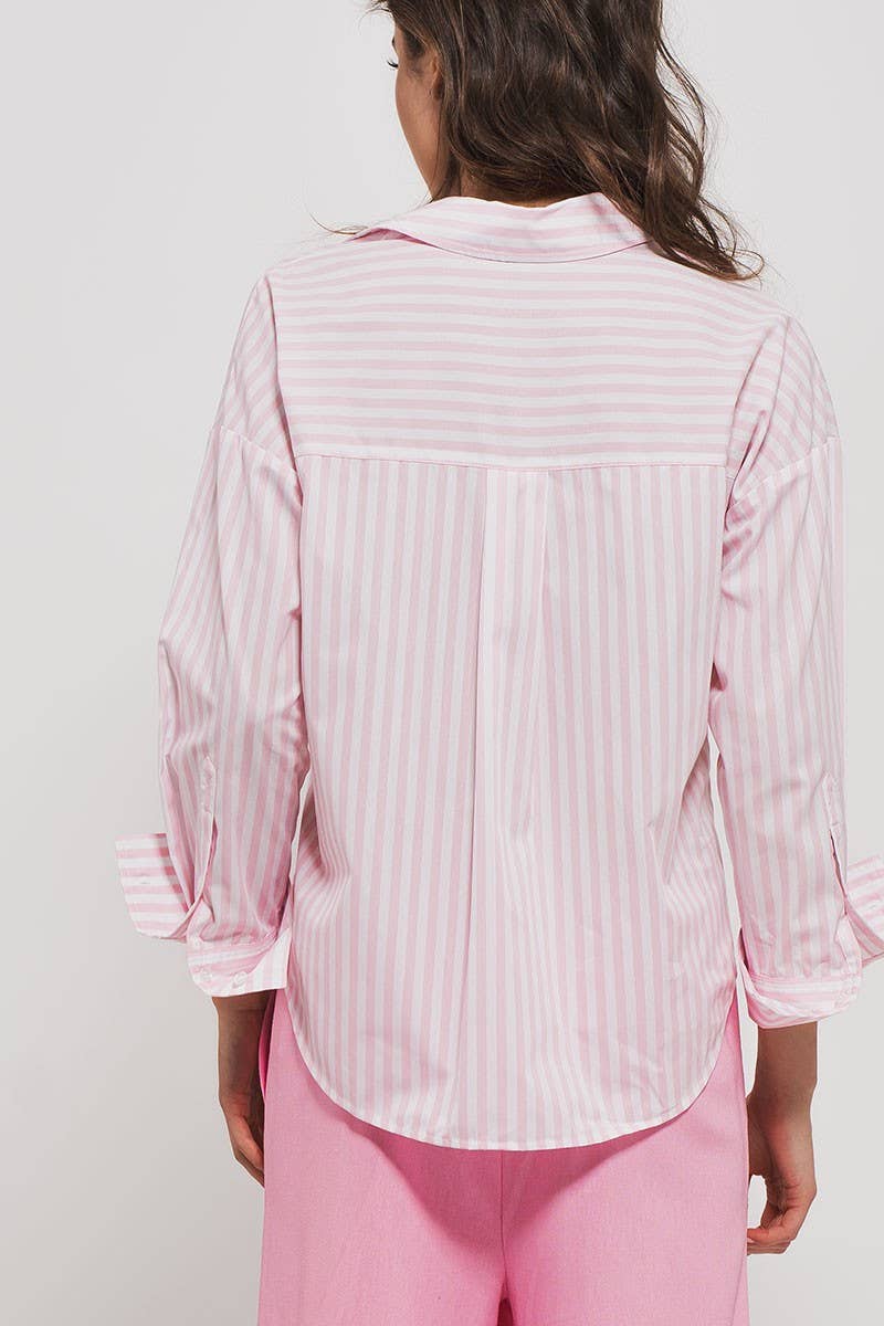 Classic Striped Collared Button-Down Shirt