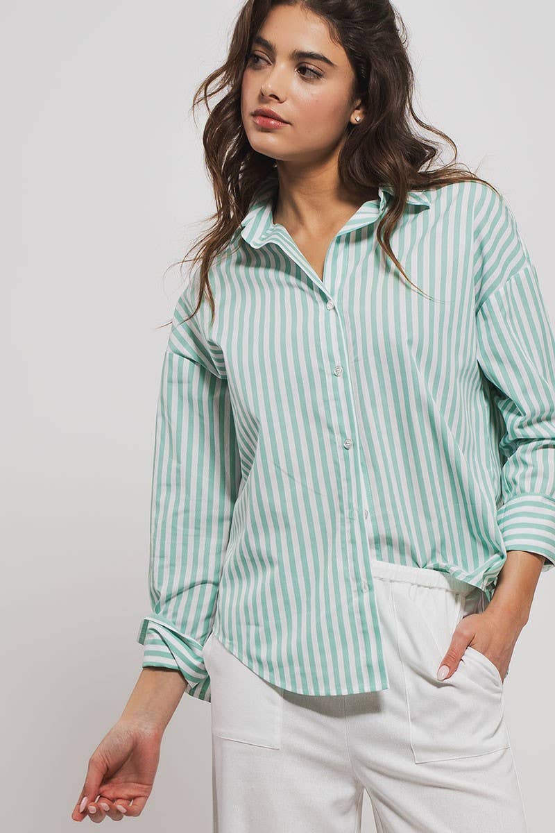 Classic Striped Collared Button-Down Shirt