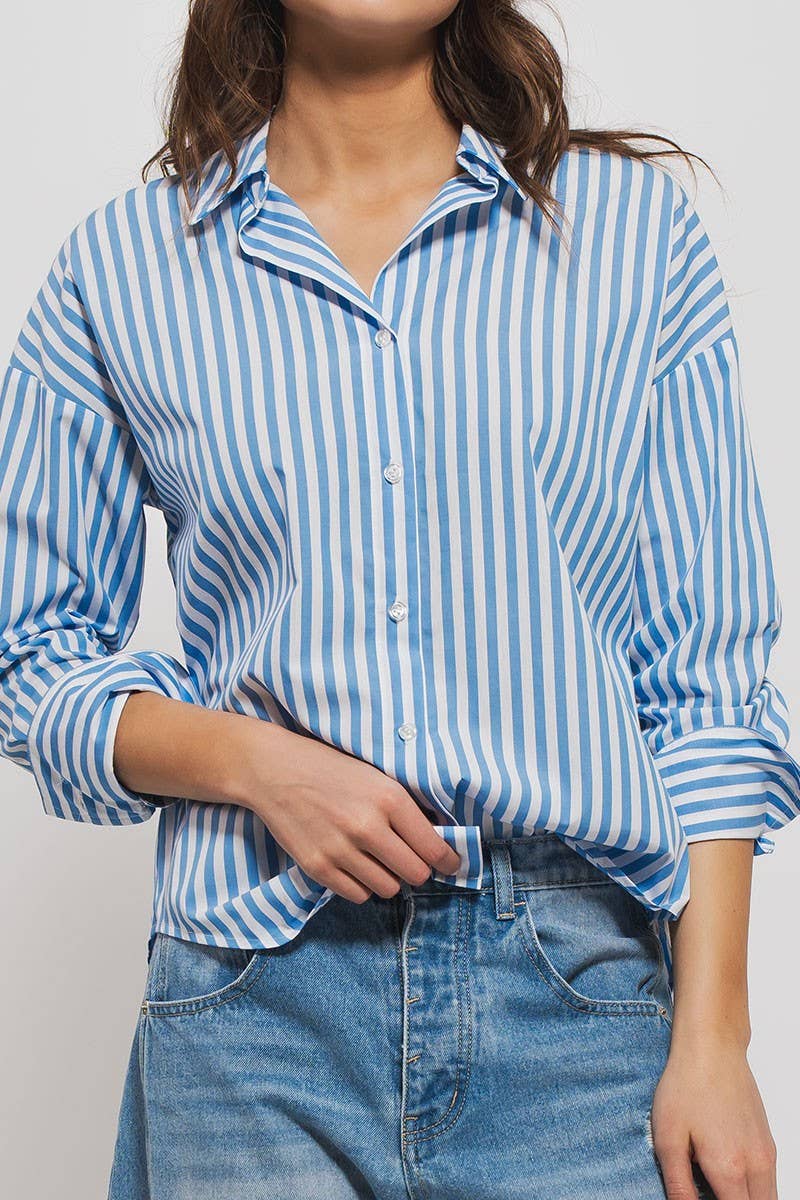 Classic Striped Collared Button-Down Shirt