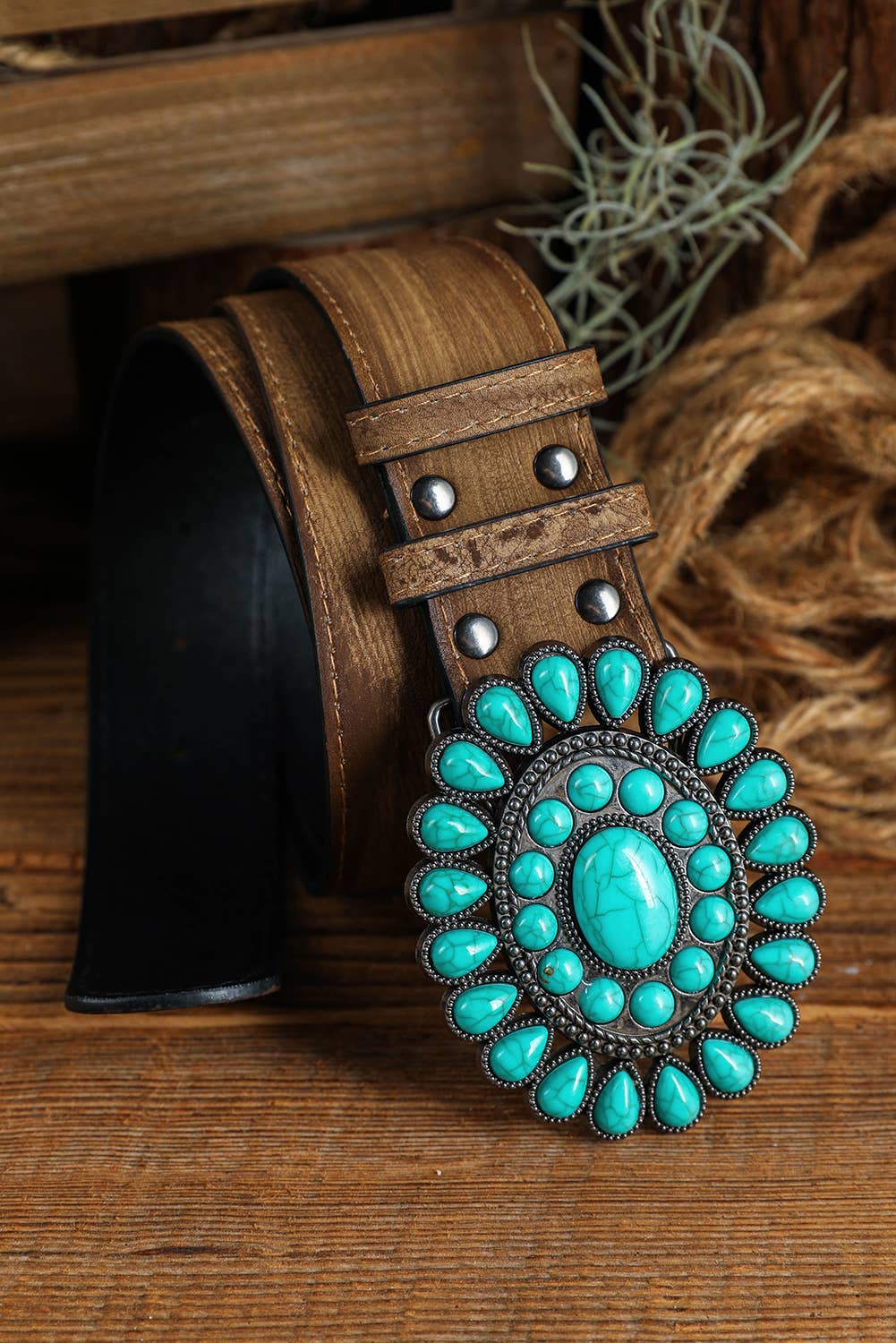 LDC  Western Turquoise Decor Retro Wide Belt
