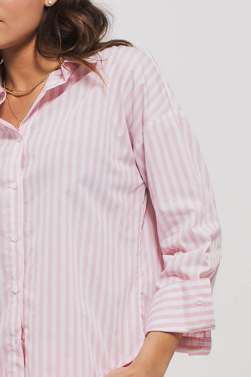 Classic Striped Collared Button-Down Shirt