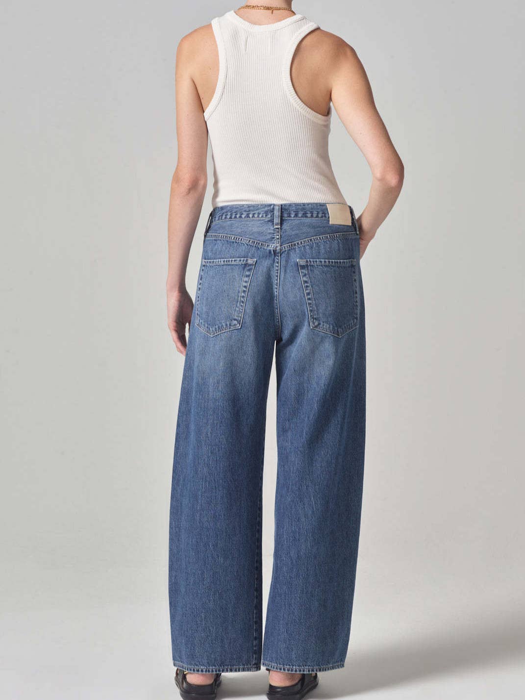 BAGGY WIDE-LEG DRAWSTRING STRAIGHT-LEG JEANS