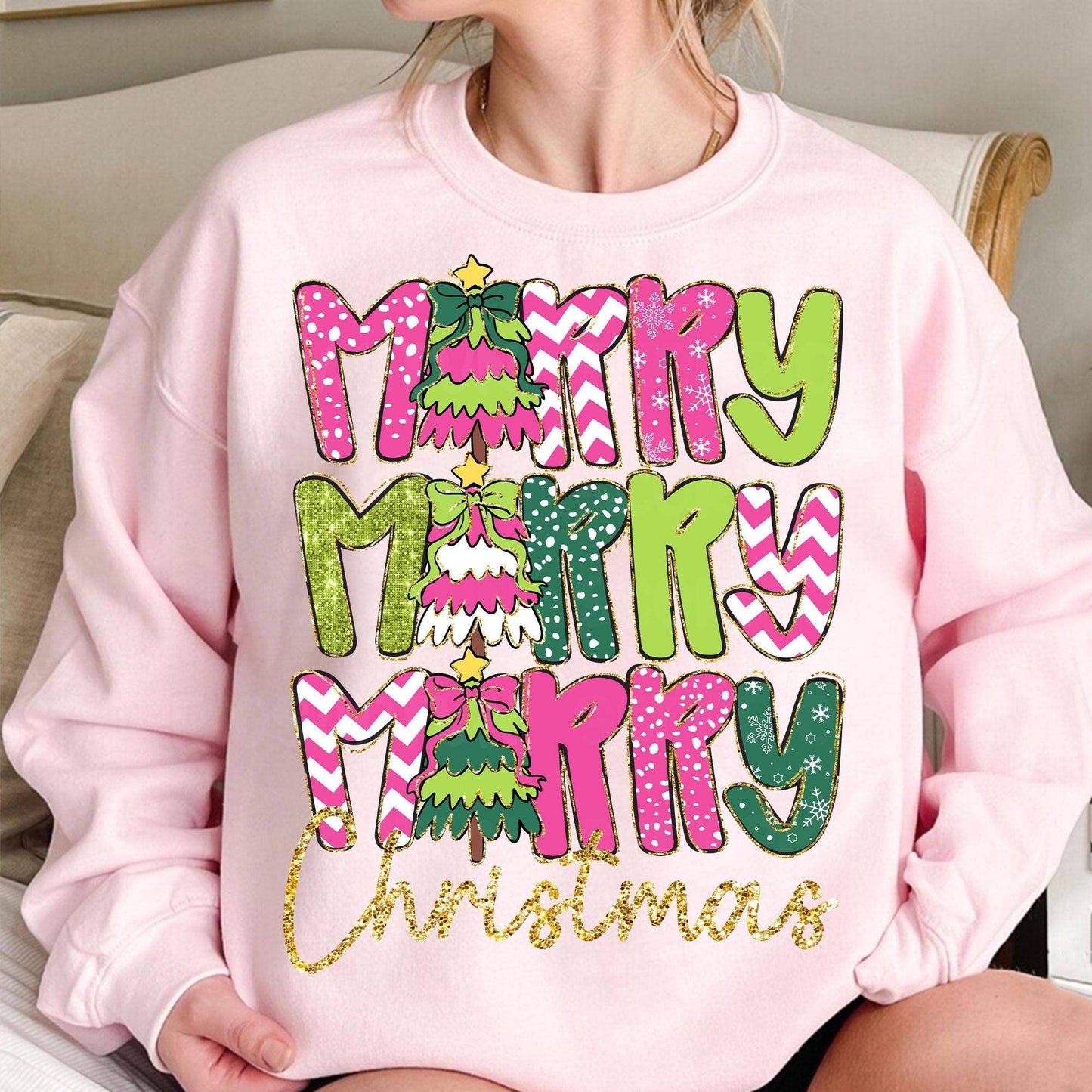 Merry Christmas Shirt, Christmas Coquette Bow Sweater
