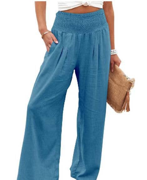 Solid Color Ladies Wide Leg Pants RX6602