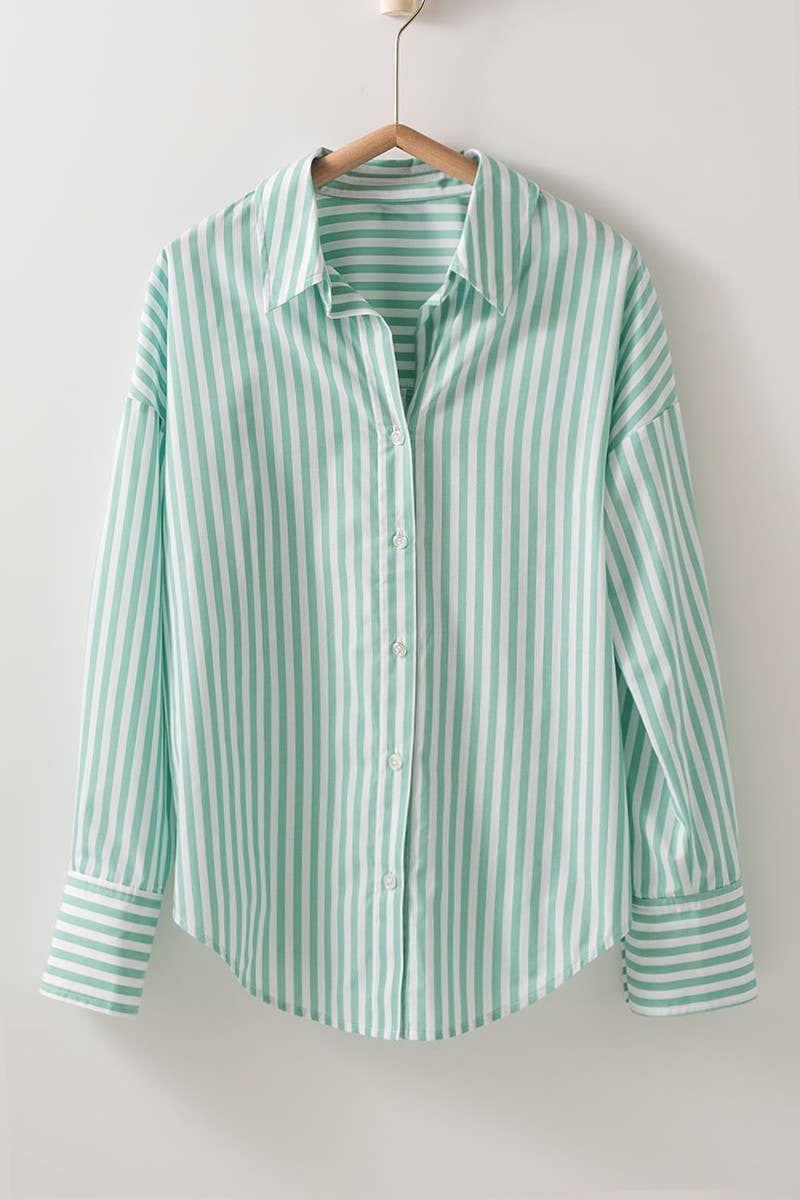 Classic Striped Collared Button-Down Shirt