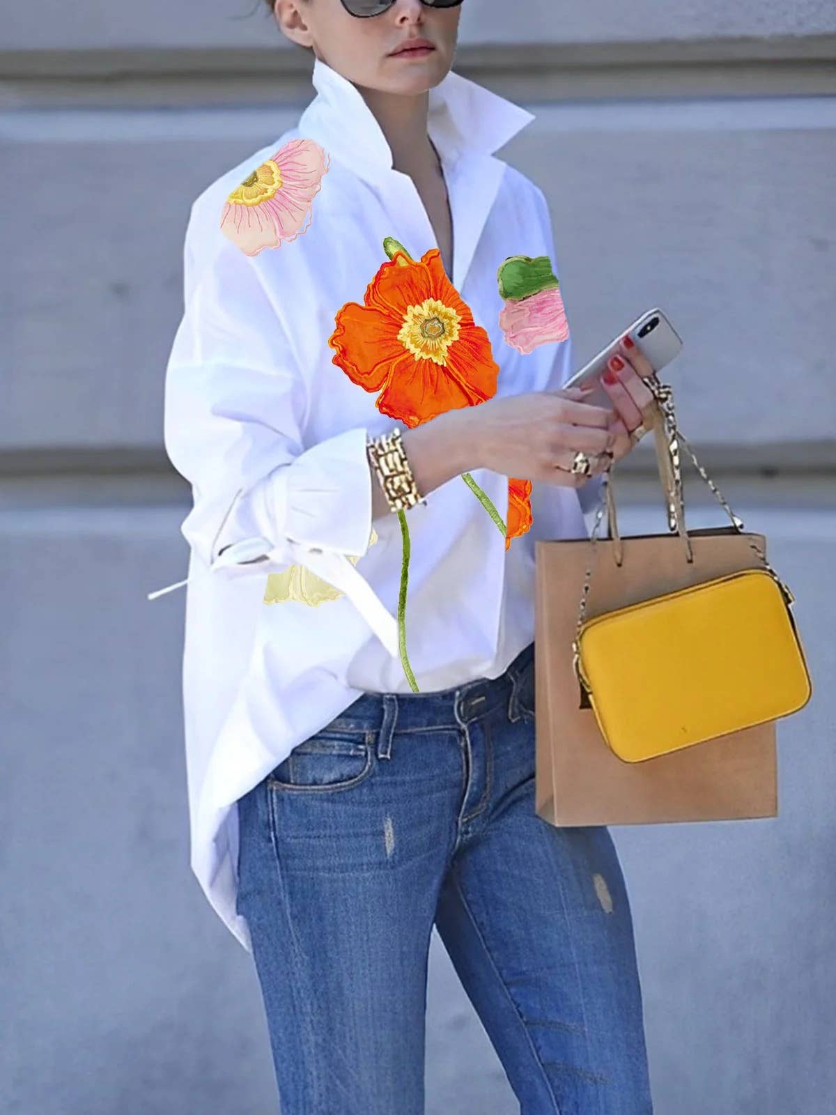 Printed Floral Oversized Blouse