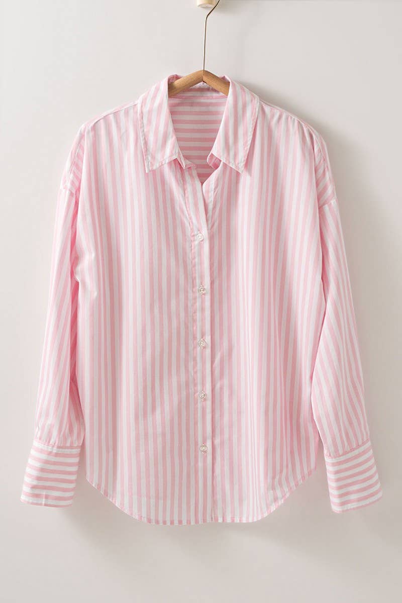 Classic Striped Collared Button-Down Shirt