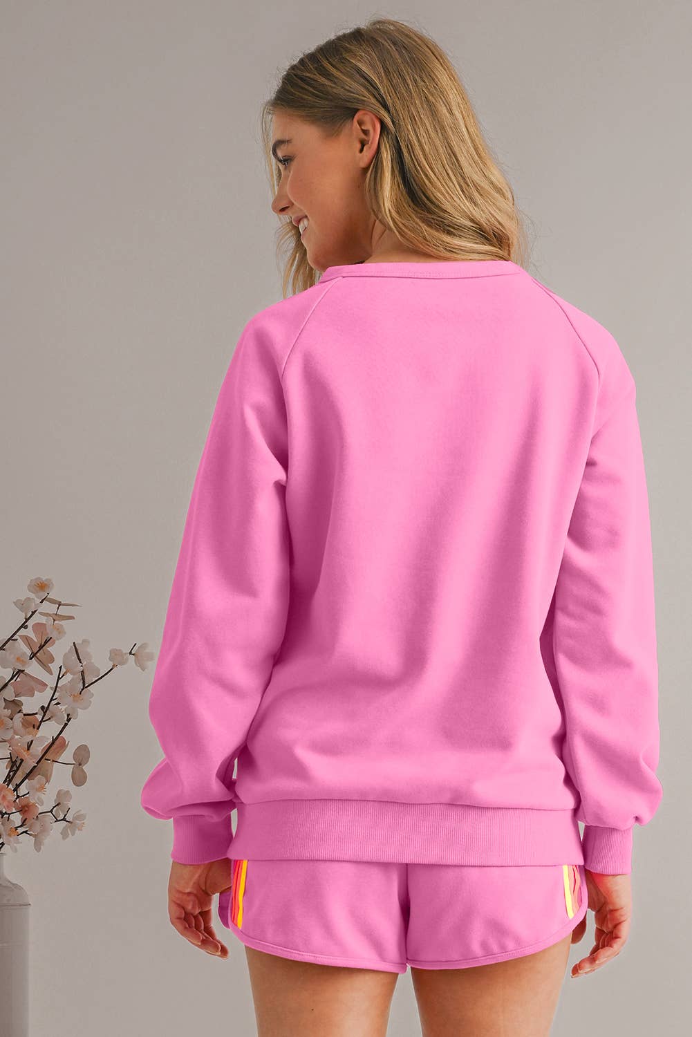 Colorful Striped Long Sleeve Top and Shorts Set | S-3XL